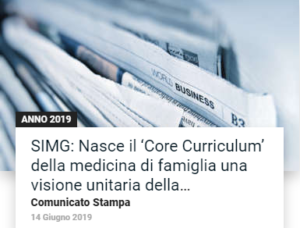 Book Cover: - SIMG: Nasce il ‘Core Curriculum’ della medicina di famiglia -