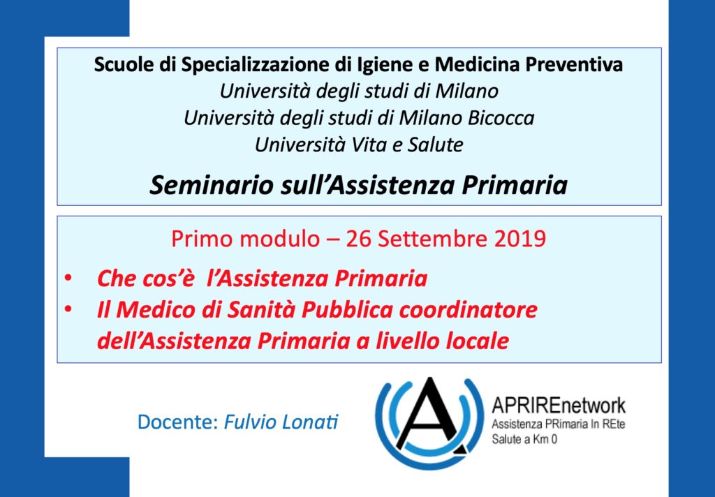 Book Cover: Seminario sull’Assistenza Primaria per Specializzandi in Igiene