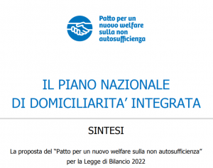 Book Cover: Piano Nazionale Domiciliarità Integrata - La proposta del Patto Non Autosufficienza