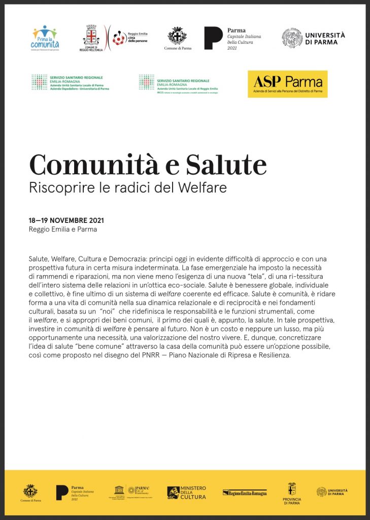 Book Cover: Comunità e salute - riscoprire le radici del Welfare