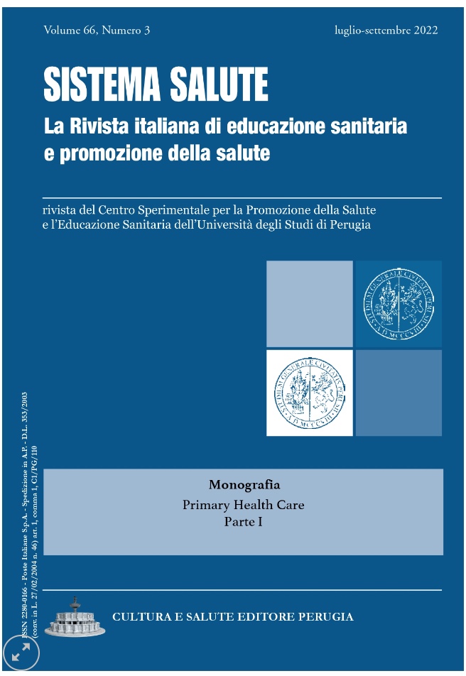 Book Cover: Monografia PHC sulla rivista Sistema Salute I Volume